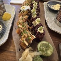 Mighty mushroom & flambé salmon  at Vegan Sushi Bar - Kinkerstraat in Amsterdam