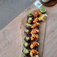 Shrimpless Tempura Crunch & Mighty Mushroom in this picture, 2 deliciousnesses at Vegan Sushi Bar - Kinkerstraat in Amsterdam