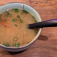 miso soup at Vegan Sushi Bar - Kinkerstraat in Amsterdam