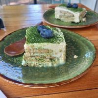 matcha tiramisu 💚 at Vegan Sushi Bar - Kinkerstraat in Amsterdam