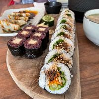 Maki / Korean pulled beef  at Vegan Sushi Bar - Kinkerstraat in Amsterdam
