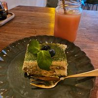 Matcha tiramisu and lychee & watermelon breeze at Vegan Sushi Bar - Kinkerstraat in Amsterdam