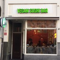 Beautifully decorated sushi bar at Vegan Sushi Bar - Kinkerstraat in Amsterdam