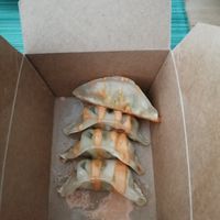 Gyoza. Delicious and fishy at Vegan Sushi Bar - Kinkerstraat in Amsterdam