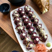 Sweet potato and enoki mushroom rolls at Vegan Sushi Bar - Kinkerstraat in Amsterdam