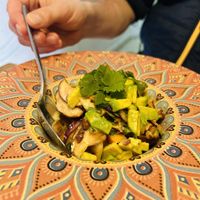 Micro size expensive sour salad  at Avocadisimo in Gran Canaria