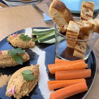Hummus with vegetables   at Avocadisimo in Gran Canaria