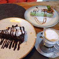 Brownie, and avocado/lime/coconut cake which was amazing. Good coffee too 😀 at Avocadisimo in Gran Canaria