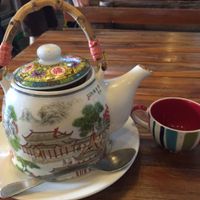 Pot of green tea, 60 baht at Juicy4U in Chiang Mai
