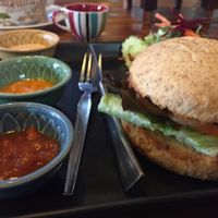 Veggie burger, 100 baht at Juicy4U in Chiang Mai