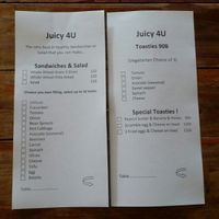 sandwich DIY menu at Juicy4U in Chiang Mai