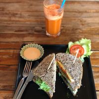 Sandwich time :) at Juicy4U in Chiang Mai