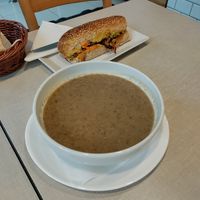 Tasty mushroom soup at Ananda in Novi Sad