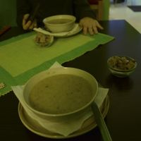 Broccoli Cream Soup with Croutons at Ananda in Novi Sad