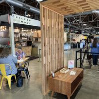 Decent seating options from regular tables and chairs to high tables, and cozy seating.   at Chicken and the Wolf in Tulsa