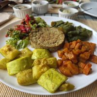 Vegan simple plate at samsara restaurant in Buzios