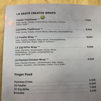 Menu  at La Sante in Stuttgart