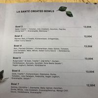 Menu   at La Sante in Stuttgart