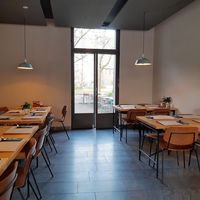 Seating at Chez Nhan Deli in Zurich