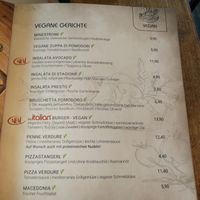 Vegan menu at The Italian  in Wiener Neustadt