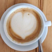 Cappuccino with oat milk (oat milk is an extra charge) at Belly Café in Mullingar