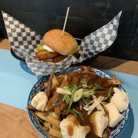 Tofu Nashville and poutine  at Maynard in Montreal