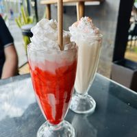 Strawberry and vanilla milkshake  at Maynard in Montreal