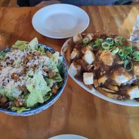 Cesar salad and small poutine at Maynard in Montreal