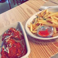 Meatball sub + fries at Plant Junkie W52 in New York City