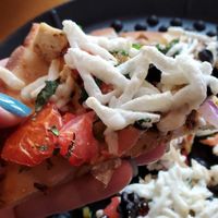 Close up of Vegan Breakfast Pizza at One World in Peoria