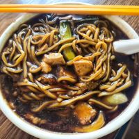 Vegan Lor mee at Lu Gem Xiang 绿根香素食栈 in Kluang