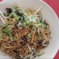 Hongkong noodles $3 at Travelers Palm Vegetarian in Central Singapore