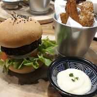 Yalla Yalla burger (falafel burger) at Indigo - Hin Kong in Koh Phangan