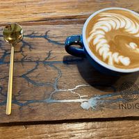 Flat white coffee  at Indigo - Hin Kong in Koh Phangan