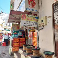 Outdoor seating! at Pap's Juices & Smoothies in Udaipur