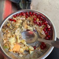 Coconut milk with granola, nuts and fruits. Sorry I couldn’t resist, so this picture is taken after I ate half of it... at Pap's Juices & Smoothies in Udaipur