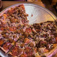 Half roast beef, half Frankfurt   at Curly & Pizza in Quito