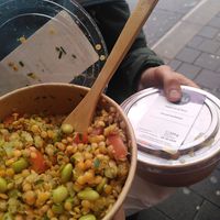 Vegan salads: lentil and beans at Delitraiteur in Liege