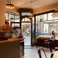 Interior- decent seating at Strangers Coffee House in Norwich