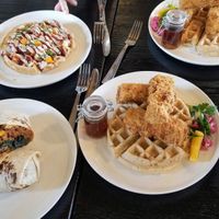 Chicken &Waffles, Breakfast Burrito and the Sloppy Waffle  at The Plot in Oceanside