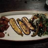 Egg Plant, Potatoes and an amazing salad! at The Plot in Oceanside