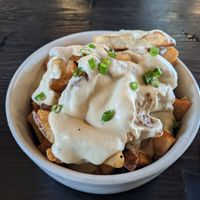 Poutine. The fries were amazing. Next time I'll ask if they are willing to double-fry them. That would be amazing on top of delicious! at The Plot in Oceanside