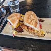 Fried eggplant sandwich. It was one of the temporary specials. Really good! at The Plot in Oceanside