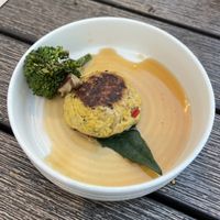 course 3 - crab cake (amazing!)  at The Plot in Oceanside