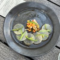 course 1 - daikon “scallops” (super fresh)  at The Plot in Oceanside