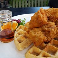 Chicken and waffles at The Plot in Oceanside