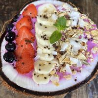 Dragonfruit smoothie bowl  at Poke Poke in Canggu