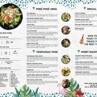 Menu at Poke Poke in Canggu