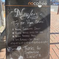 Vegan option menu at Mayfair Bakery & Patisserie in Port Adelaide
