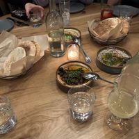 Start of the food arriving - that mushroom hummus was stunning  at Dizengoff in Philadelphia